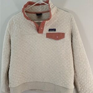 Patagonia Organic Cotton Cream and Pink Pullover